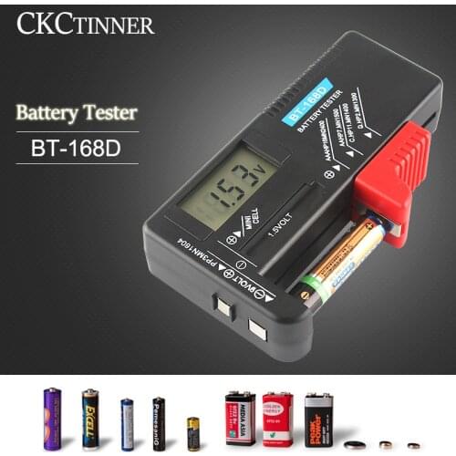 Battery Tester BT-168D Digital Battery Capacity Tester LCD Display Check AAA AA Button Cell Universal test Checker