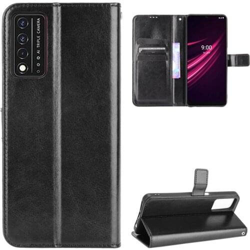 For T-Mobile REVVL V+ 5G Case Luxury Flip PU Leather Wallet Lanyard Stand Case For TCL T-Mobile Revvl V Plus 5G Phone Bags