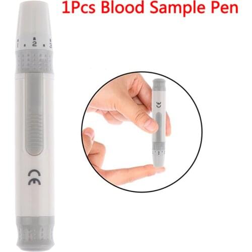 1pcs Blood Sample Pen Lancet Pen Lancing Device For Diabetics Blood Collect Adjustable Depth Blood Sampling Glucose Test Pen