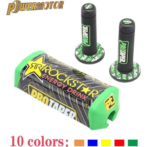 Motorcycle Handlebar Breast Pad & handle grips Dirt Pit Bike Motocross 7/8" Rubber Gel Hand Grips Brake Hands 10 Colors
