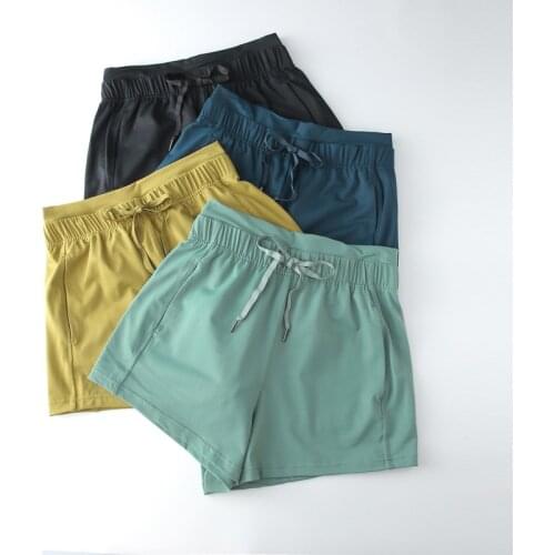 ESSENTIAL CASUAL DRAWSTRING Fitness Gym Linerless Shorts Women Soft Feel High Rise Running Workout Sport Shorts with Pocket