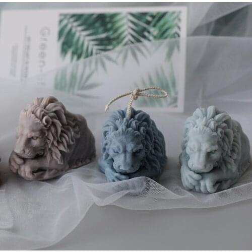 Lion head silicone candle mold DIY Wax Candle Molds Lion Head Plaster Molds