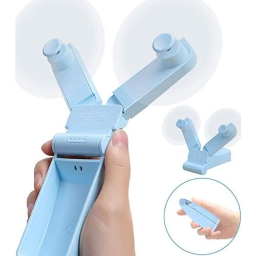 Foldable USB Mini Fan Hand Fans Electric Personal Rechargeable Dual Head Fans