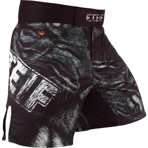 FTEIF MMA Boxing Fitness Tiger head Sports Tiger Muay Thai Fight mma Shorts Thai Boxing Pants mma fight shorts sanda kickboxing
