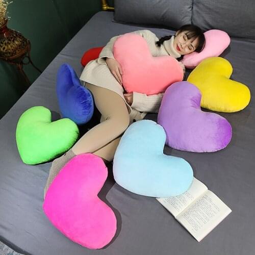 Super soft short plush back cushion heart shape pillows office nap pillow or chair back cushion stuffed heart shape cushion