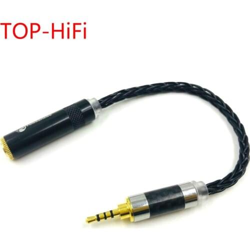 TOP-HiFi 10cm 2.5mm TRRS Balanced Male to 3.5mm Stereo 3pole Female Audio Adapter Connector Cable