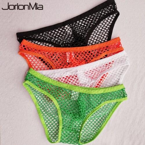 4pcs Sexy Underwear Men Transparent Panties Mens Breathable Briefs Male See Through Low-waist High Fork Underwear HT010