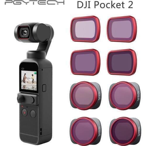 In Stock PGYTECH For DJI Pocket 2 Filters set Professional Filter UV CPL ND8 ND16 ND32 ND64 ND 64 PL NDPL VND Version
