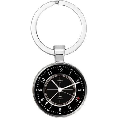 Vintage Art Watch Fashion Keychain Keyring Jewelry Pendant Convex Glass Keychain