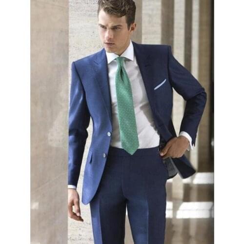 High Quality Double-Breasted Groomsmen Peak Lapel Groom Tuxedos Men Suits Wedding/Prom Best Man Blazer ( Jacket+Pants+Tie) A119