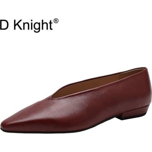 European American Ladies Ballet Flats Shoes Square Toe Casual Fashion Flat Loafer Designer Women V Design All Match Simple Shoes