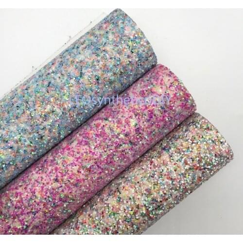 1PC 21X29CM Glitter Fabric, Chunky Glitter Leather, Mixed Glitter Leather Sheets For Making Bows LEOsyntheticoDIY R115A