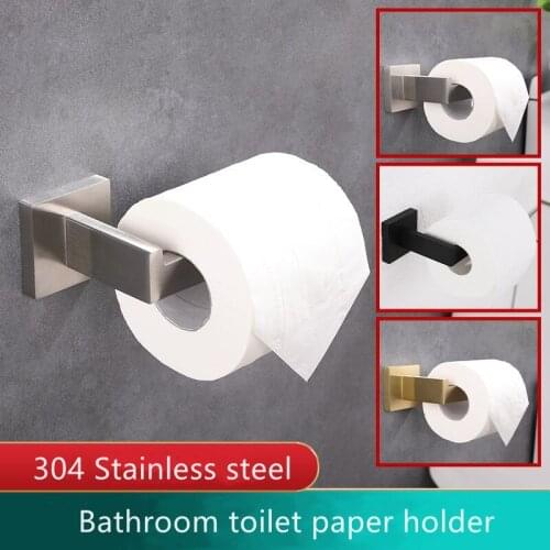 1Pc 304 Stainless Steel Paper Towel Holder Black Kitchen Storage Roll Holder Wall Mounted Toilet Paper Rack Bathroom Accessories