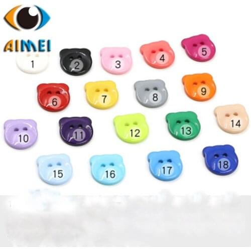 100pcs/lot Resin Cartoon Bear Buttons Color Plastic Button For Clothing Children Cute Button For Shirt Sweater Panda Head