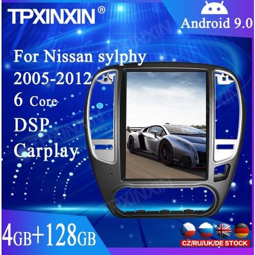 128G Android 9 For NISSAN SYLPHY 2005-2012 Tesla Style Car GPS Navigation Stereo Head Unit Multimedia Player Auto Radio Carplay
