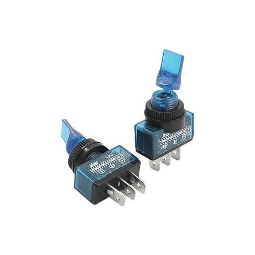 2pcs DC12V 20A 2 Position SPST 12mm Mount Blue Light Toggle Switches