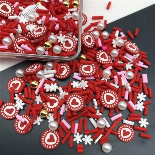 50g Christmas Polymer Clay Sprinkle With Pearl For Kids Diy ,Soft Clay For Craft Clay/Nail Art/Scrapbook Decoration, Filler
