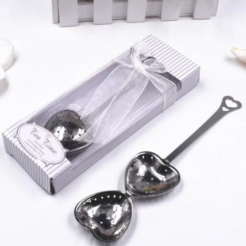 500pcs Heart Shape TeaTime Heart Tea Infuser Spoon With gift box For Weeding Party gift