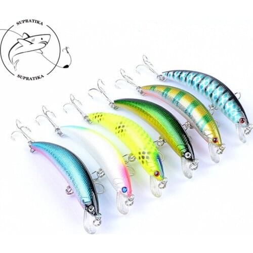 6Pcs/Lot 9.5cm/9g Curved Minnow Fishing Lures Wobbler Tackle Crankbait Artificial Hard Baits Plastic Pesca Isca For Fishing