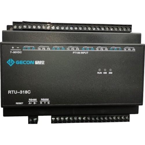 8-channel PT100 high-precision industrial temperature acquisition controller, Modbus RS485 RS232 dual serial port