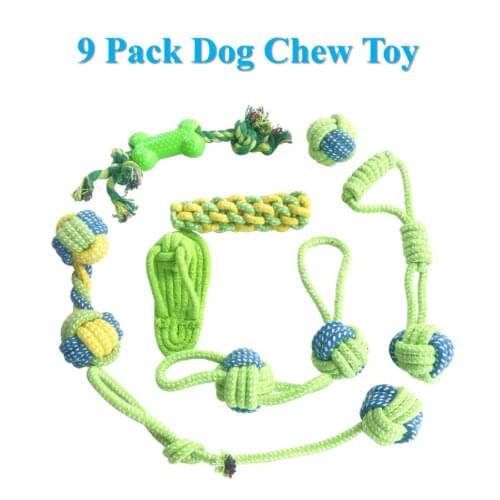 9 Pack Pet Dog Toys for Large Small Dogs Ball Toothbrush Interactive Dog Toys Christmas Products for Dogs Chew Toy Accessories