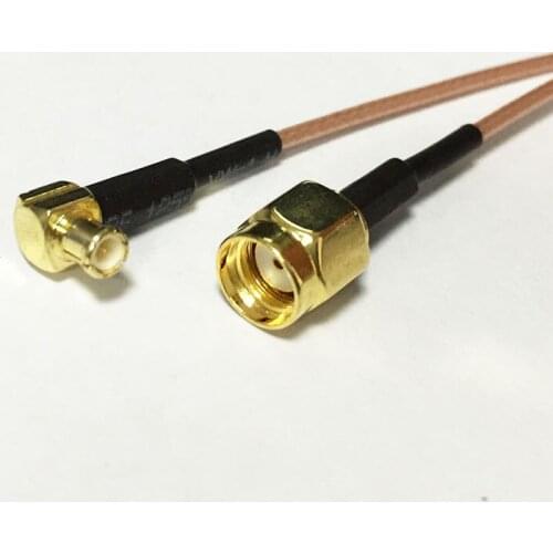 WIFI antenna adapter RP-SMA Male Plug Switch MCX Male Right Angle RF cable RG178 Wholesale 15CM 6" Adapter