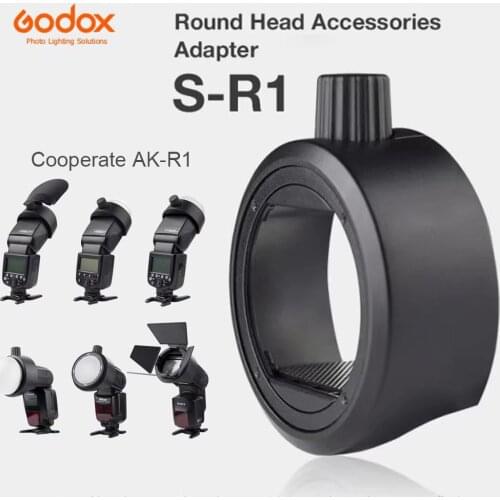 Godox S-R1 Flash Speedlight Adapter AK-R1 Adapter Ring for Godox TT685 V860II V850II V350 TT600 Yongnuo Canon Nikon Sony Flash