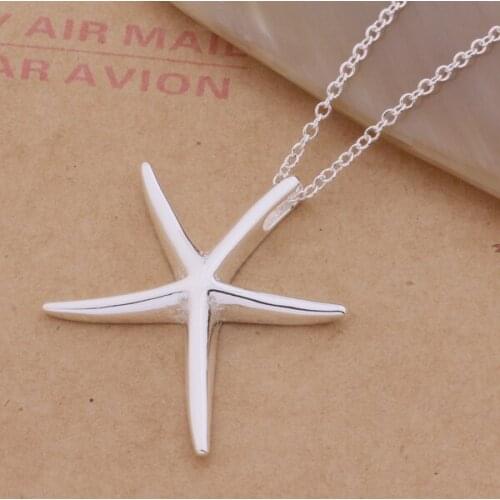 AN281 Hot sterling Necklace fashion jewelry pendant starfish /gmtapeaa arfajima silver color