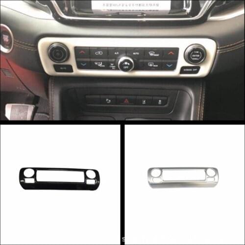 Car Inner Center Dashboard AC Switch Button Panel Cover Trim Sticker Carbon Fiber/Silver ABS Fit For Jeep Commander 2018