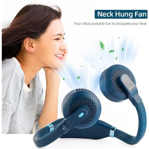 Mini Bladeless Fan Summer Air Cooler Hanging Neck Fan No Leaf Usb Mini Mute Electric Fan For Lazy Outdoor Sports Home Office