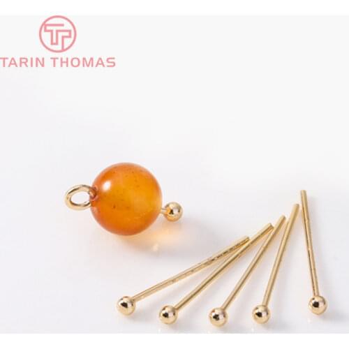 20PCS 20MM 25MM 30MM 35MM 24K Gold Color Ball Pins Bead Pins Connector High Quality DIY Jewelry Making Findings Accessories