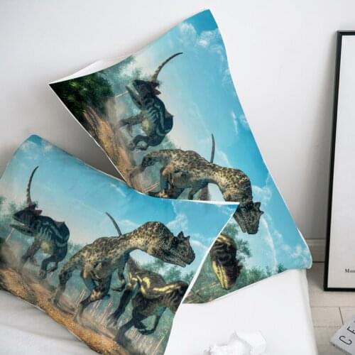 3D Pillow Case,Custom Pillowcase 50x70 50x75 50x80 70x70 Decorative Pillow Cover,Cartoon Dinosaurs in Jurassic Park Bedding