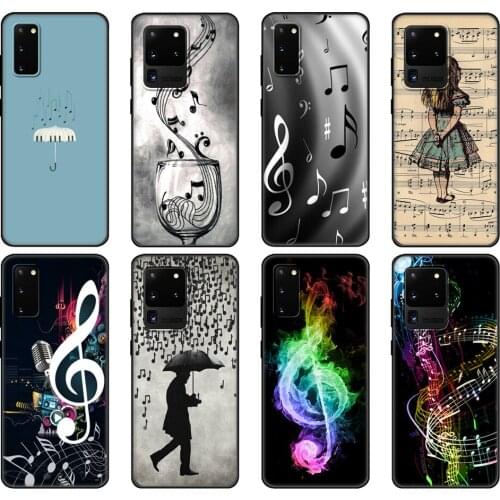 Black tpu Case For Samsung galaxy S20 /S20 PLUS/S20 ultra/S20+ /S20FE back cover Musical Notes Violin Classical Music