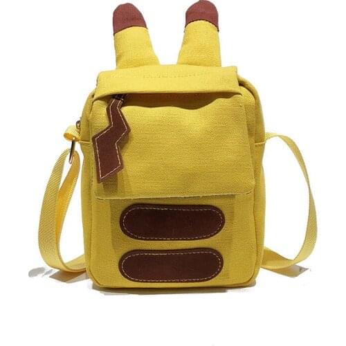 One-shoulder cartoon cute shape Canvas Soft Edition Simple Leisure Fashion Zipper Unisex Casual occasion Mobile phone bag