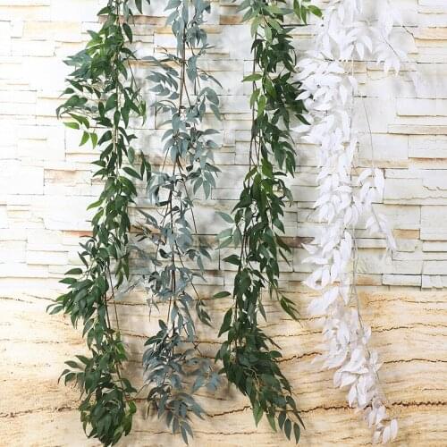 Artificial Willow vine faux plant for Wedding decoration plantas artificiales fake leaves garland rattan lierre artificiel
