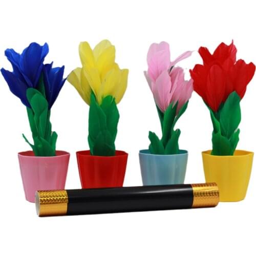Appearing Flowers in Four Vases Close Up Illusion Mentalism Classic Toys Magic Tricks Gimmick Props magie