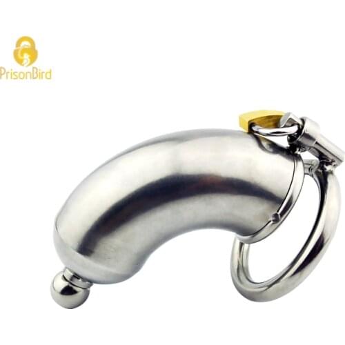 Penis Captivity Male Stainless Steel Chastity Device Cage Locking Tube A017