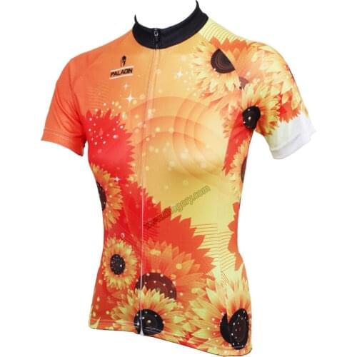 Beautiful yellow sunflower road bike jersey custom jersey bicycle mtb short sleeved xxxl for women