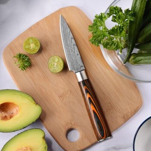 3 inch Damascus laser grain stainless steel kitchen carving knife