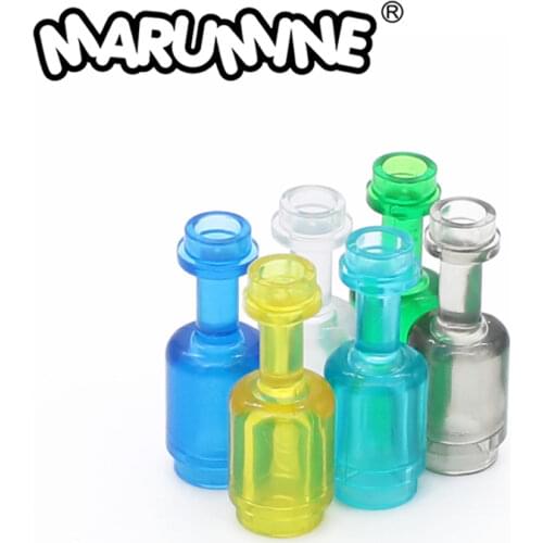 Marumine Mini Utensil Transparent Glass Bottle 1x1x2 Compatible with 95228 MOC Bricks Assembles Particles Building Blocks Parts
