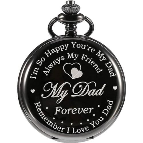 Fashion Letters Print Arabics Numbers Round Dial Pocket Watch Fathers Day Gift