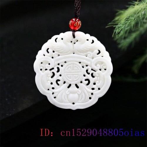 Jade Mandarin duck Pendant Jewelry Amulet Carved Natural Gifts Double sided Gemstone Charm Women White Fashion Necklace Chinese