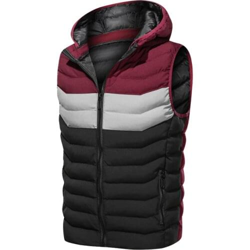New Vest Jackets Men Warm Thick Autumn Winter Casual Hooded Coat Sleeveless Male Solid Zipper Hoodie Down Waistcoat Outdoor 2020