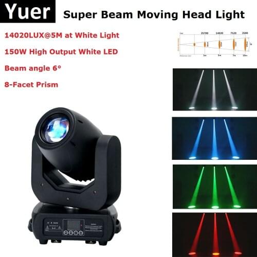 Super Beam Moving Head 150W White LED Moving Head Beam Party Light DMX LED Spot Christmas Light Projectors Disco Light Moving