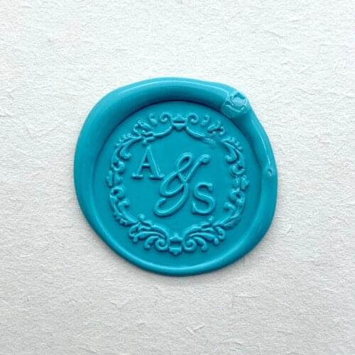 Custom Two Initials Sealing Wax Stamp Kit - Lace Wedding Invitation Stamp - Custom WeddingPersonlized-- Initials Wedding Wax Se