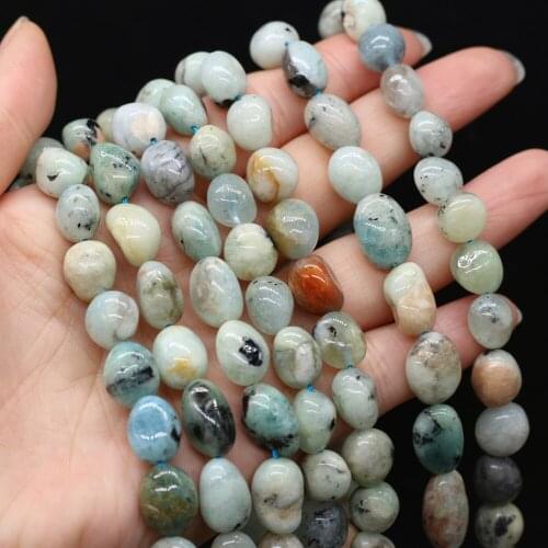 Natural Stone Bead Irregular Aquamarine Loose Beads 10-12 MM For DIY Jewelry Making Necklace Bracelet Earrings Accessory