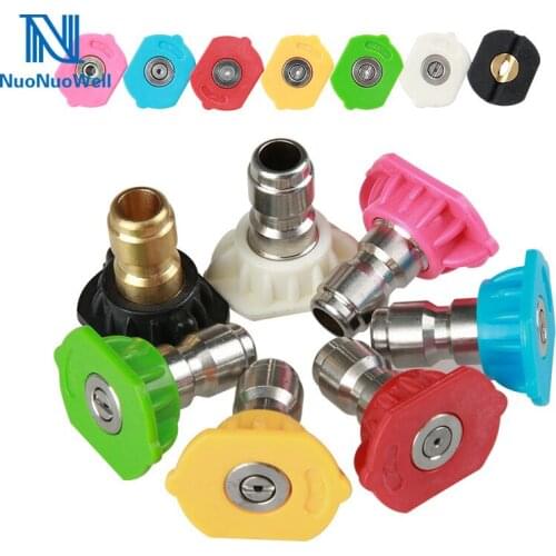 NuoNuoWell 7 Colors Car Washing Gun Quick Connect Spray Nozzles 0/15/25/40 Degree High Pressure Quick Joint Sprinklers