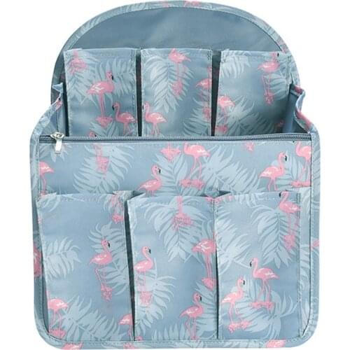 Flamingo Backpack Insert Bags Inner Storage Bag Large Capacity Travel Organizer For Diaper Shoulders Sundries Finishing Handbag