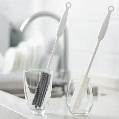 Silicone Cup Brush Long Handle Drink Wineglass Bottle Glass Cup Cleaning Brushes Cleaner Kitchen Cleaning Tools