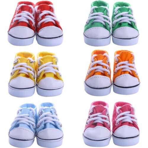 Doll Shoes Canvas Lace Shoes Solid Color Design For 14.5 Inch Wellie Wisher & 32-34Cm Paola Reina,Doll Accessories,Gift For Girl